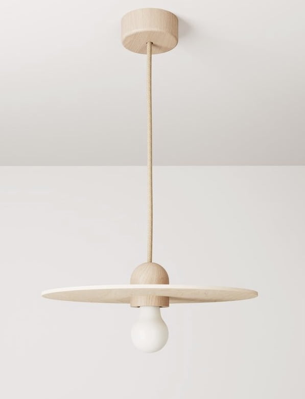 plafond lamp met lampenkap - hout Liefs Emma