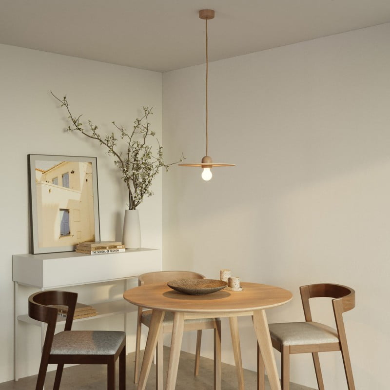 taart Samuel Competitief Houten plafond lamp met lampenkap - Blank hout | Liefs van Emma